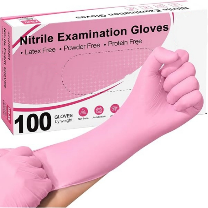 Rubber Glove Cleaning - 100-200 szt. Różowe nitrylowe rękawice jednorazowe