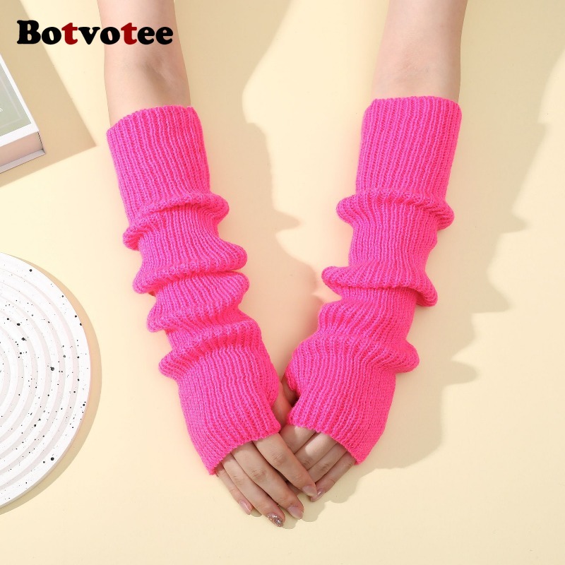 Fingerless Glove Knit - Botvotee Y2k Akcesoria Dzianinowe Ciepłe Zimowe