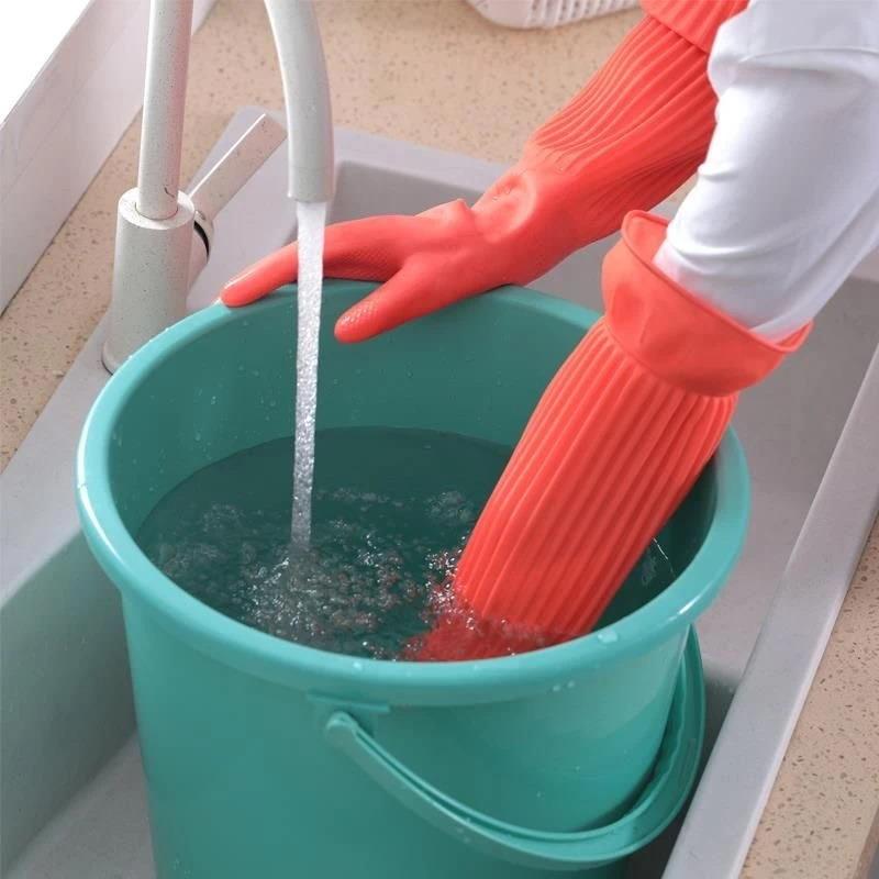 Dish Glove Rubber - Długie, wielokrotnego użytku gumowe rękawice do