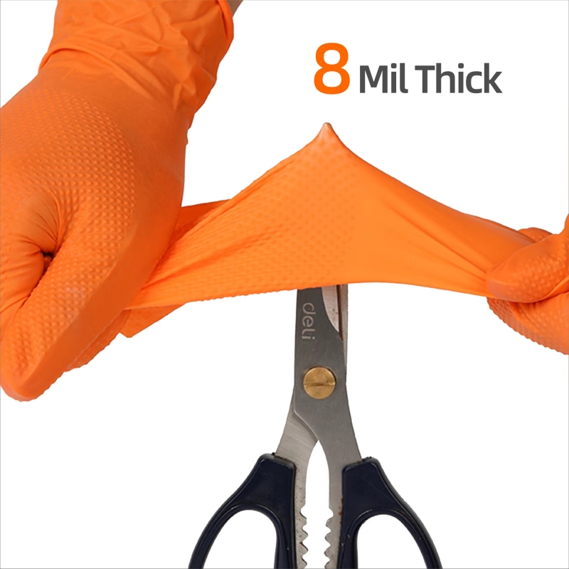 Rękawice nitrylowe pomarańczow – Nitrile Mechanic Glove recenzja i cena
